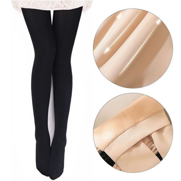 Vinter termiske tights med høy midje og elastisitet, svart KLB