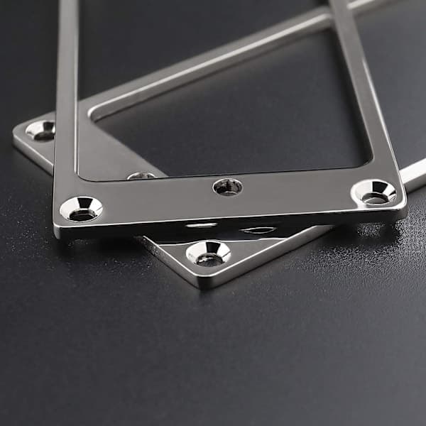 2 st Silver Humbucker Pickup Monteringsringar med Skruvar 92x46mm Metall Platt Pickup Ram för Elgitarr Ersättningsdelar