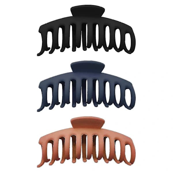 Hårklämmor Håraccessoarer för Kvinnor Starkt Grepp Stor Hårklämma (orange+blå+svart)