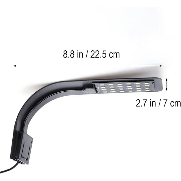 Akvarielampe LED Ultratynd Akvarium Klemlygte til Planter (Sort, Blåt Lys)