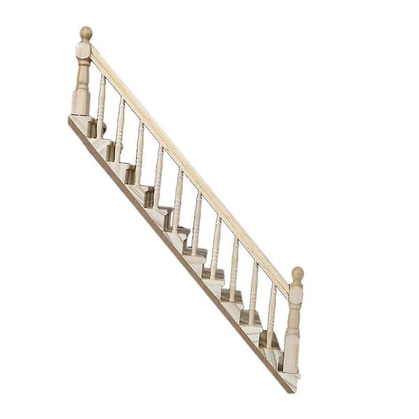 1:12 DIY Miniature Tilbehør Højre Trappegelænder Træ Møbel Legetøj Børnegave Jul M