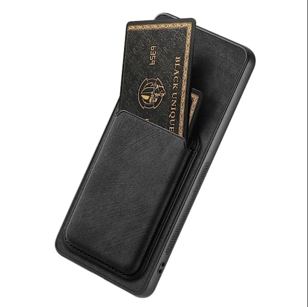 Retro Magnetisk Separations Kortfodral Telefoncover, Samsung A56 5G PU Læder Magnetisk Kortbeskyttelse - Sort