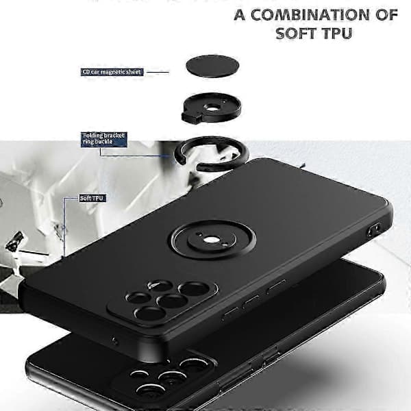 Ring Kickstand TPU Case for Samsung Galaxy A33 5G, Drop-proof Rubberized Protective Cover