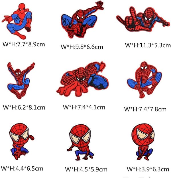 Strygemærke 15 stk. Strygemærker Spider Man Broderede lapper