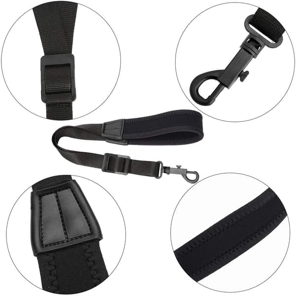 Saxophone Strap, Adjustable Saxophone Neck Strap (Black)