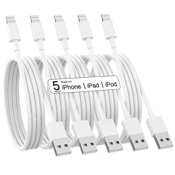 Laddare för iPhone 5-pack 1,8/1,8/1,8/3/3 meter lång Lightning-kabel Snabbladdning