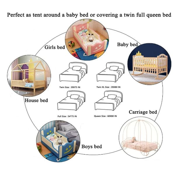 Four Corner Bed Curtains, Four Corner Bed Curtains, Four Post Bed Curtains, White