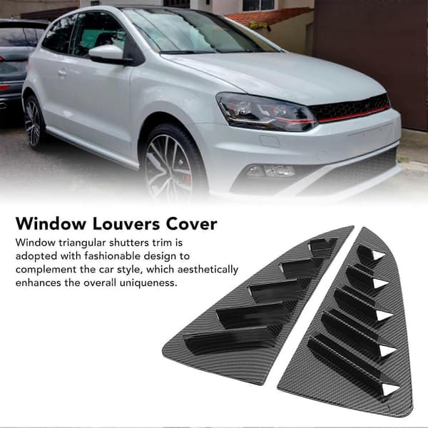 1 Pair Side Window Louver Protective Stylish Sturdy Window Triangular Shutters Trim For Mk5 6R 6C Carbon Fiber Pattern