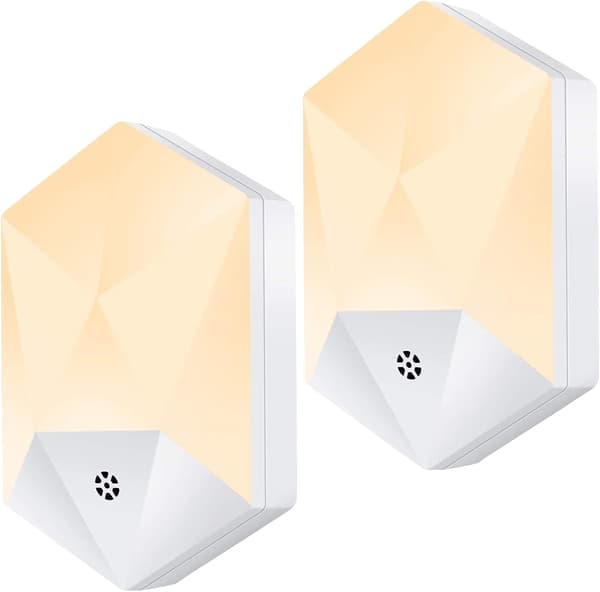 2-pak LED-natlamper til børn med skumringssensor, automatisk TÆND/SLUK