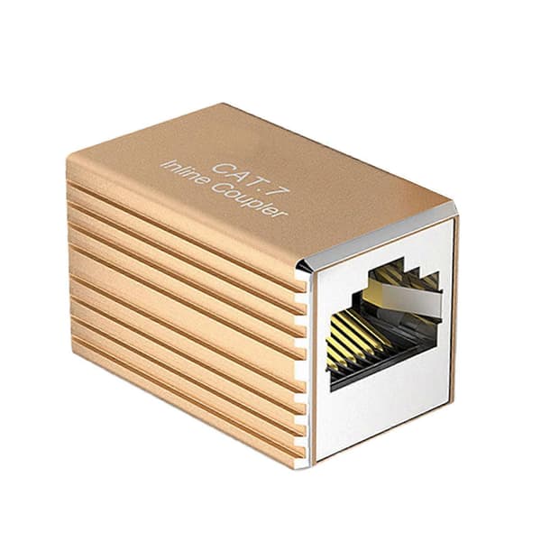 Cat7 Shielded RJ45 Coupler 10Gbps High-Speed Ethernet Extender Ethernet Couplers for Stable Network Connection Gold Gold Gold