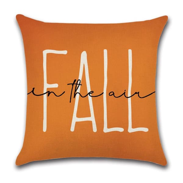 Kuddfodral, 4-pack kuddfodral 45 x 45 cm, pumpa, lönnlöv, orange, kuddfodral