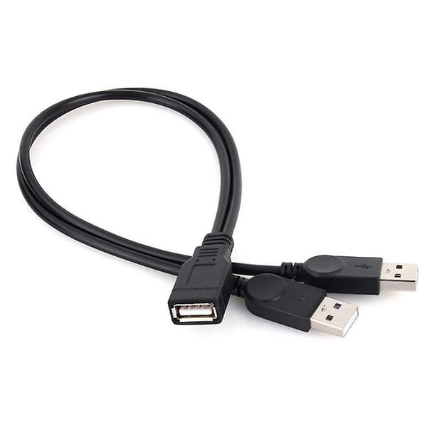 Ny USB 2.0 1 Hunn til 2 Hann Y-splitter Datakabel Ladeforlengelse