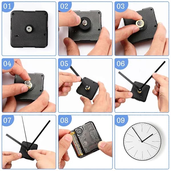 1 Set Clock Mechanism and Hands Kit Battery Operated Clock Movement Replacement Kit