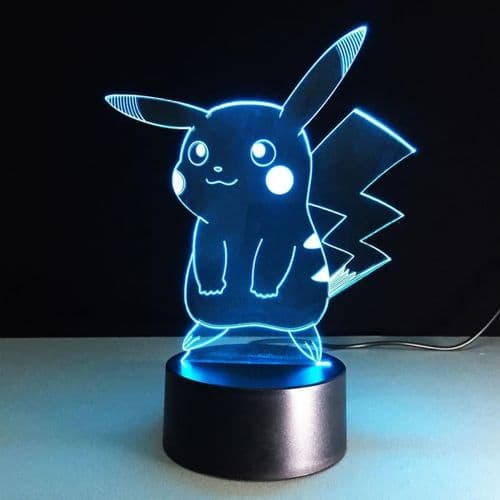 3D LED Night Light, 7 Colors Gradually Changing with Touch Button USB Table Lamp