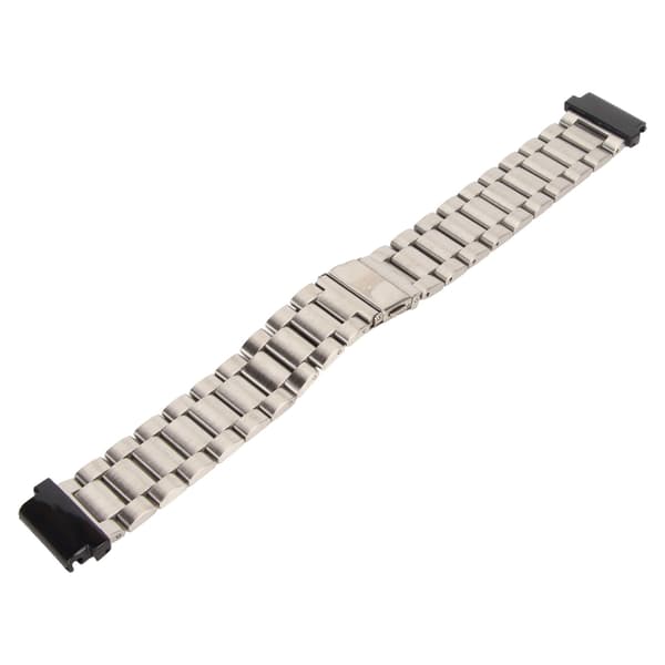 Klokkereimerstatning Rustfritt Stål Dobbeltspenne 24mm for Garmin Fenix 7S 6S 5S Sølv
