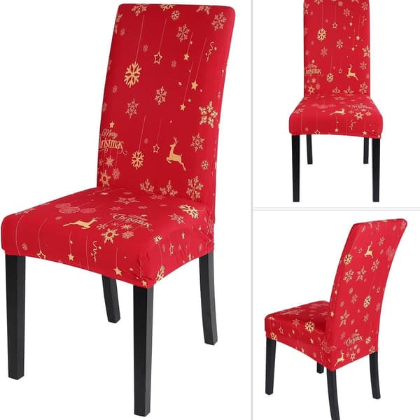 Set med 4 stretchiga julstolsöverdrag, jul 2 KLB