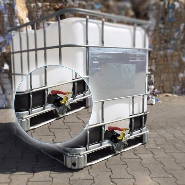 S60X6 Messinki IBC-säiliö puutarhahana-adapteri 1/2 \" letkulla KLB