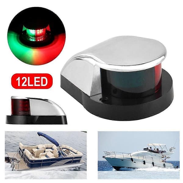 Erstatnings LED-navigationslys til båd med kromhus