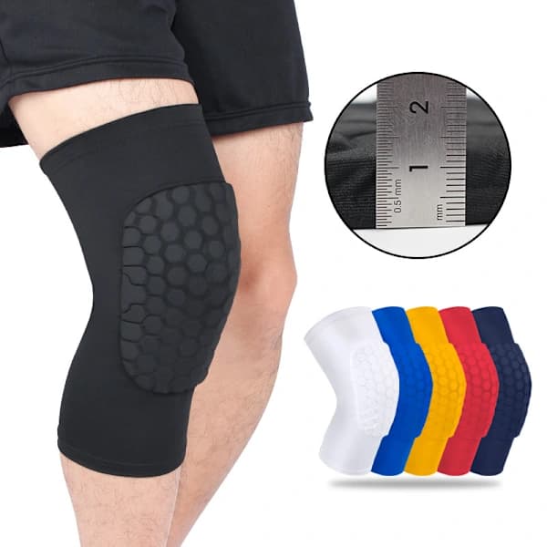 1 pc basketball honeycomb protector non-slip knee pads black black