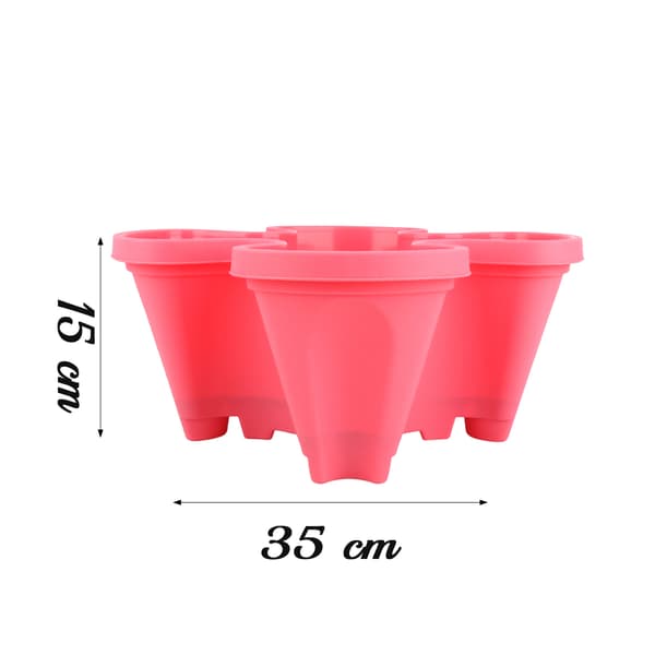 PP Stereoscopic Four-Leaf Flower Pot Strawberry Pot Multi-Layer Stacking Pot for Growing Vegetables and Melon Fruits