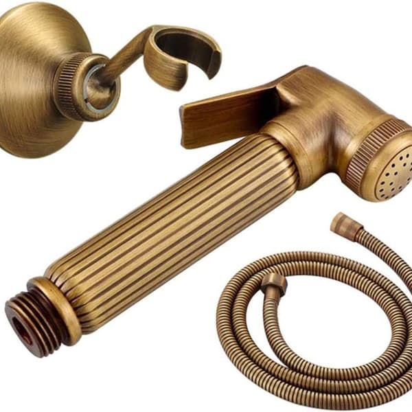Toalettspray Set Antik Bidéspruta Mässing Bidéspruta Väggmonterad Hand Bi