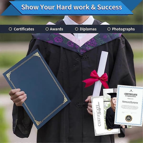 Certificate Holders, 10-pack Diploma Holders, Certificate Folders with Gold Foil Border for Letters