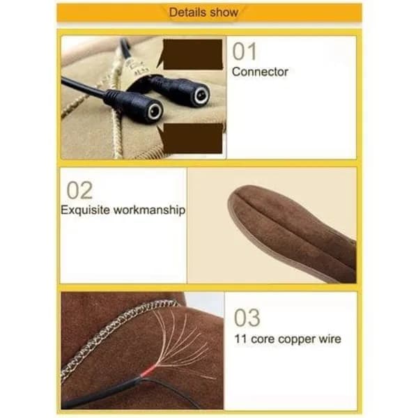 TS Heated Insoles / Electric Shoe Insoles with USB Connection – Size 37-38