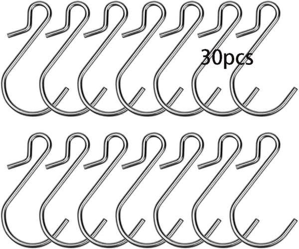 30 S-formede kroker Klips S-kroker Hengekroker Polert metall Ho DXGHC