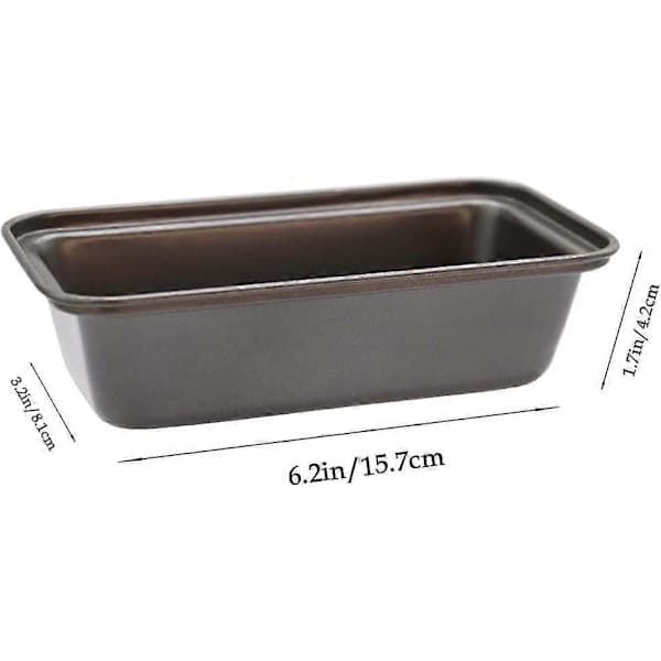Brødform, 6 stk. non-stick mini brødforme og brødform, kulstofstål brødform til brød, kager, quiche og brownies