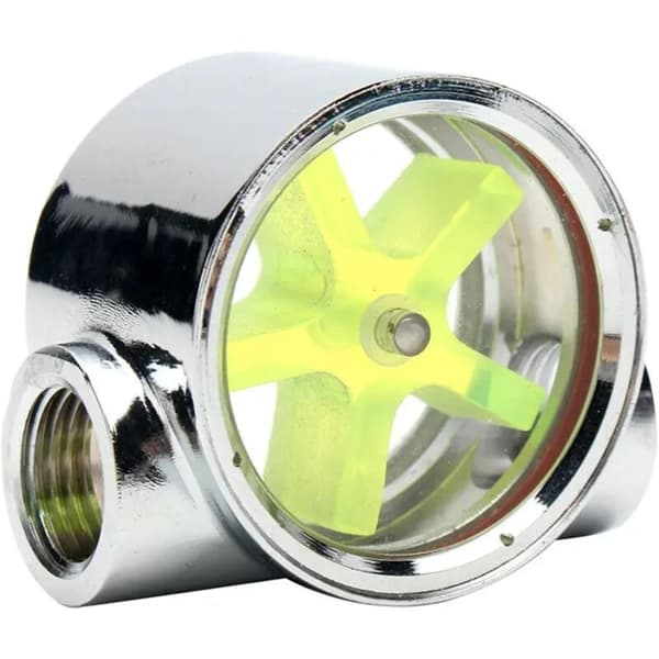 Computer Water Cooling Flow Indicator, G1/4 Inch Tungsten Alloy Standard Thread Indicator, for Observing Water Flow Rate KLB