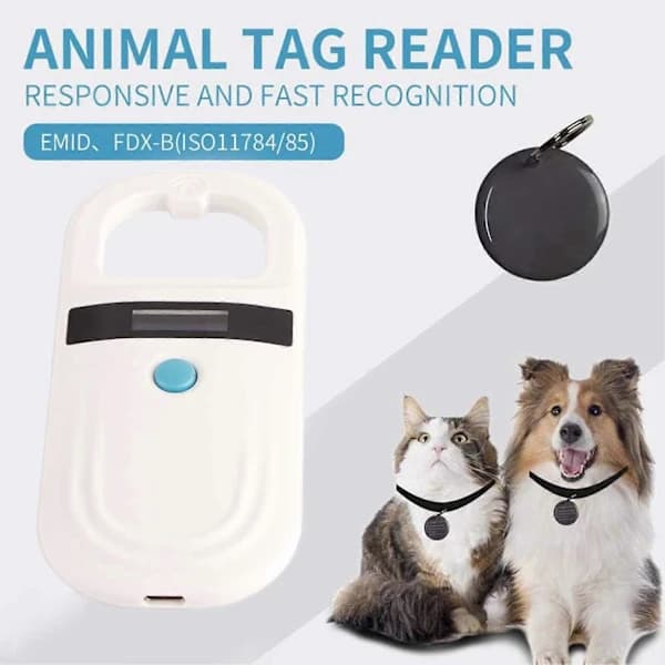 NestNiche Pet Microchip Reader, FDX-B EMID Chip ID Scanner with OLED Display USB Rechargeable for Chip Registration and Animal Management