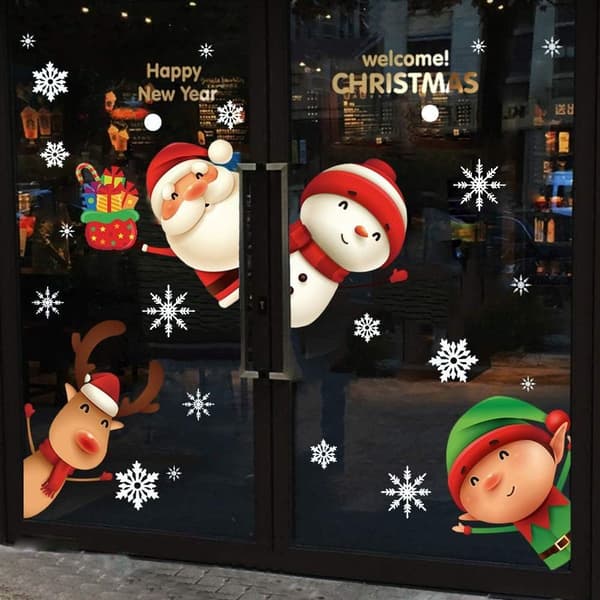 Vindusbilde Jul selvklebende, vindusdekorasjon Jul barnerom KLB