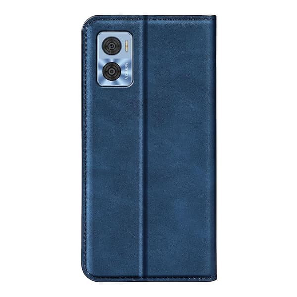Magnetiskt Läderfodral med Sugpropp Kompatibelt med Motorola Moto E22 / E22i Mörkblå Dark Blue