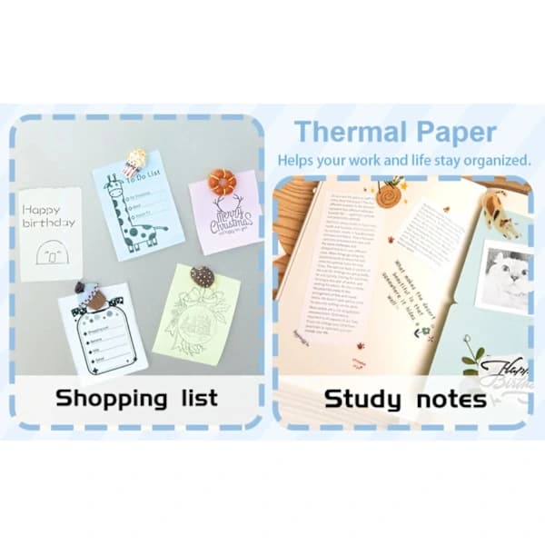 Mini Thermal Sticker Paper 57x25mm Self-Adhesive White Label Rolls for Portable Pocket Printers 5 Rolls Stickers 5 Rolls Stickers