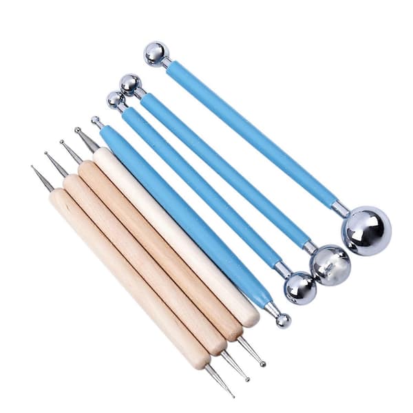 8-Piece Ball Stylus Tool for Clay Pottery Doll Modeling Paper Flowers