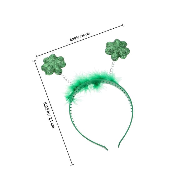 Grønt skum pandebånd med kløver til St. Patricks Day med perlehalskæde