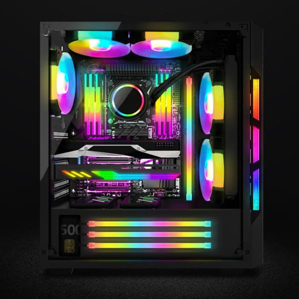 ARGB LED-stripa ARGB PC-chassi LED-ljusremsa 5V 3PINx2+4PIN Chassi Fyrkantig