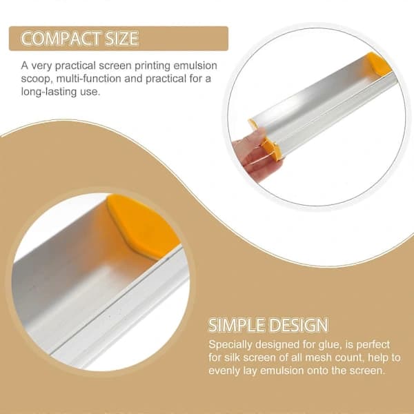 Xtool Emulsion Scoop Screen Printing Accessory Emulsion DIY Tool Aluminum Coating Tool Silver 23X6.7cm
