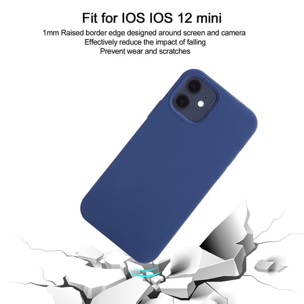 Silikonskall til telefon, beskyttende etui, støtsikkert mobildeksel, passer til IOS 12 Mini (blå)