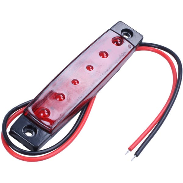 24V 6 SMD LED-bilbelysning Lastebilvognsidemarkering Rød