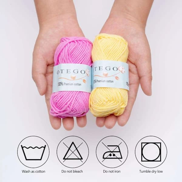 10-pack Cotton Yarn, Cotton Crochet, Crochet Yarn 49m/roll Multicolor