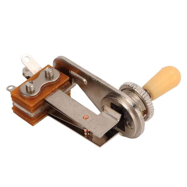 3-Way L-Shaped Toggle Switch Electric Guitar Pickup Selector Replacement Tone Control Parts Cream Yellow Cap