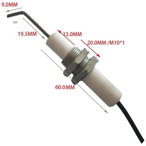 2-pack Piezo Igniter Kit Push Button Ceramic Spark Ignition for Gas Grill Propane LPG NG Outdoor Cooking 9 cm