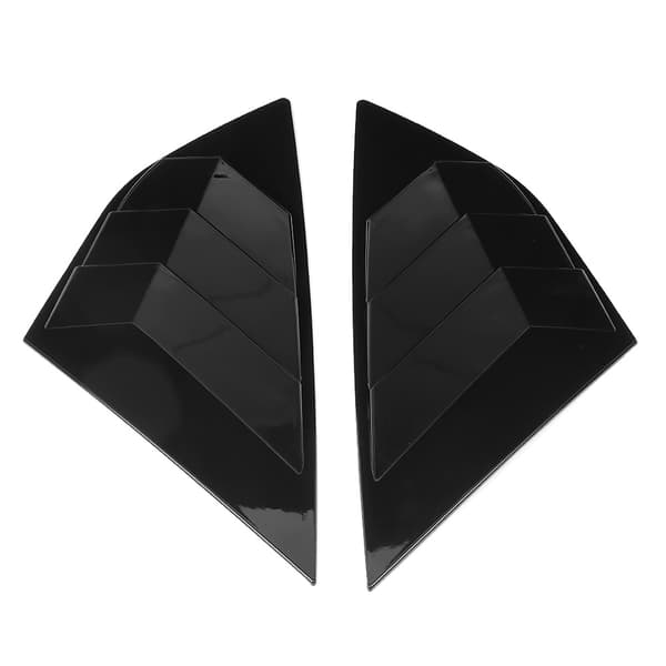 1 Pair Rear Window Louver Decor Accessories Fits Ford Focus ST RS MK3 12-18 Bright Black