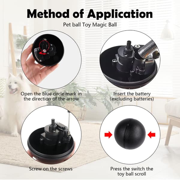 Interactive Automatic Cat Toy - ABS Electric Magic Rolling Ball with 4 Ball Covers, Active Rolling Ball Fun Cat Toys