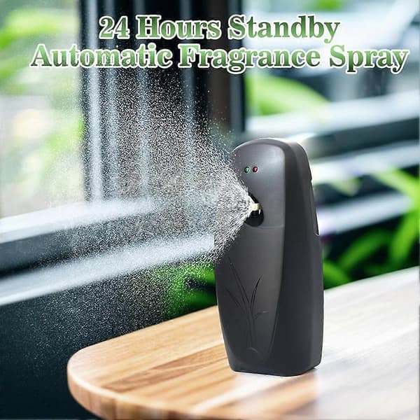 Automatisk luftfräschardispenser 2-pack, väggmonterad eller fristående, med intervallsprayinställningar