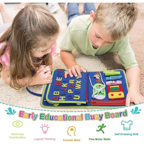 Montessori-bräda för småbarn, sensorisk bräda pedagogiska leksaker aktivitetsbräda för flickor pojkar 1 2 3 4 år, grön