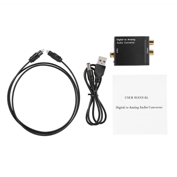 Digital Optisk til Analog Audio Converter Koaksial RCA Adapter Konverter