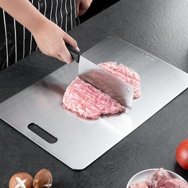 Titanium Cutting Board, Stainless Steel Cutting Board, Double-Sided Titanium for Cutting Meat, Fruit Cutting Board 46*30cm[co]