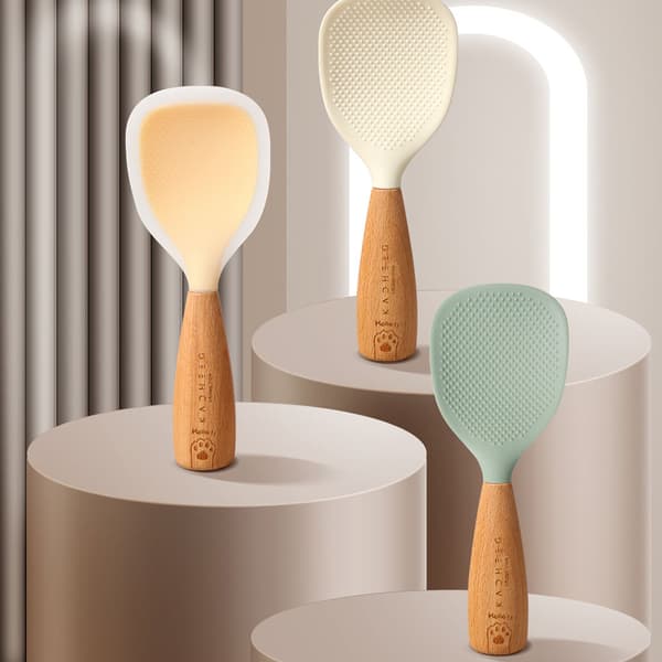 Vertical Rice Spoon High Temperature Resistance Rice Spoon for Kitchen Yellow Yellow